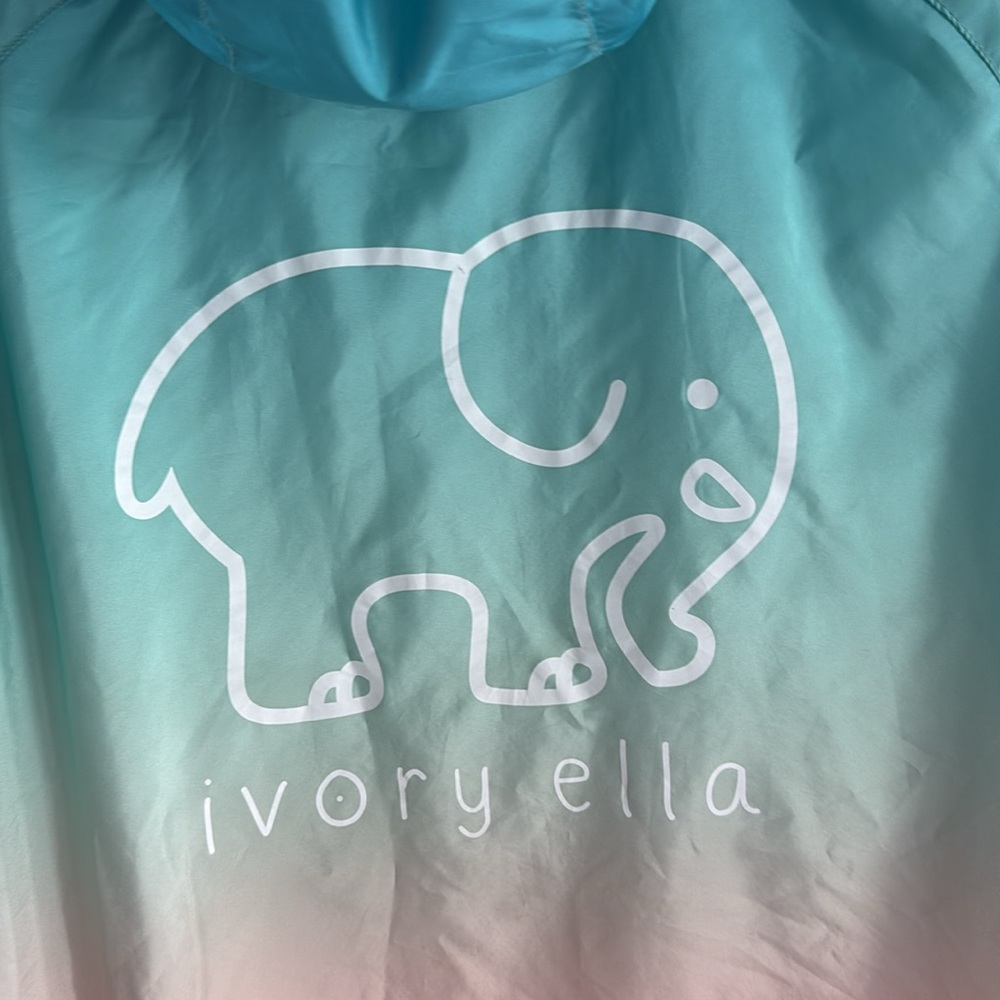 Ivory Ella Mint & Pink Ombré Gradient Hooded Windbreaker- Great Condition - S - Picture 5 of 8